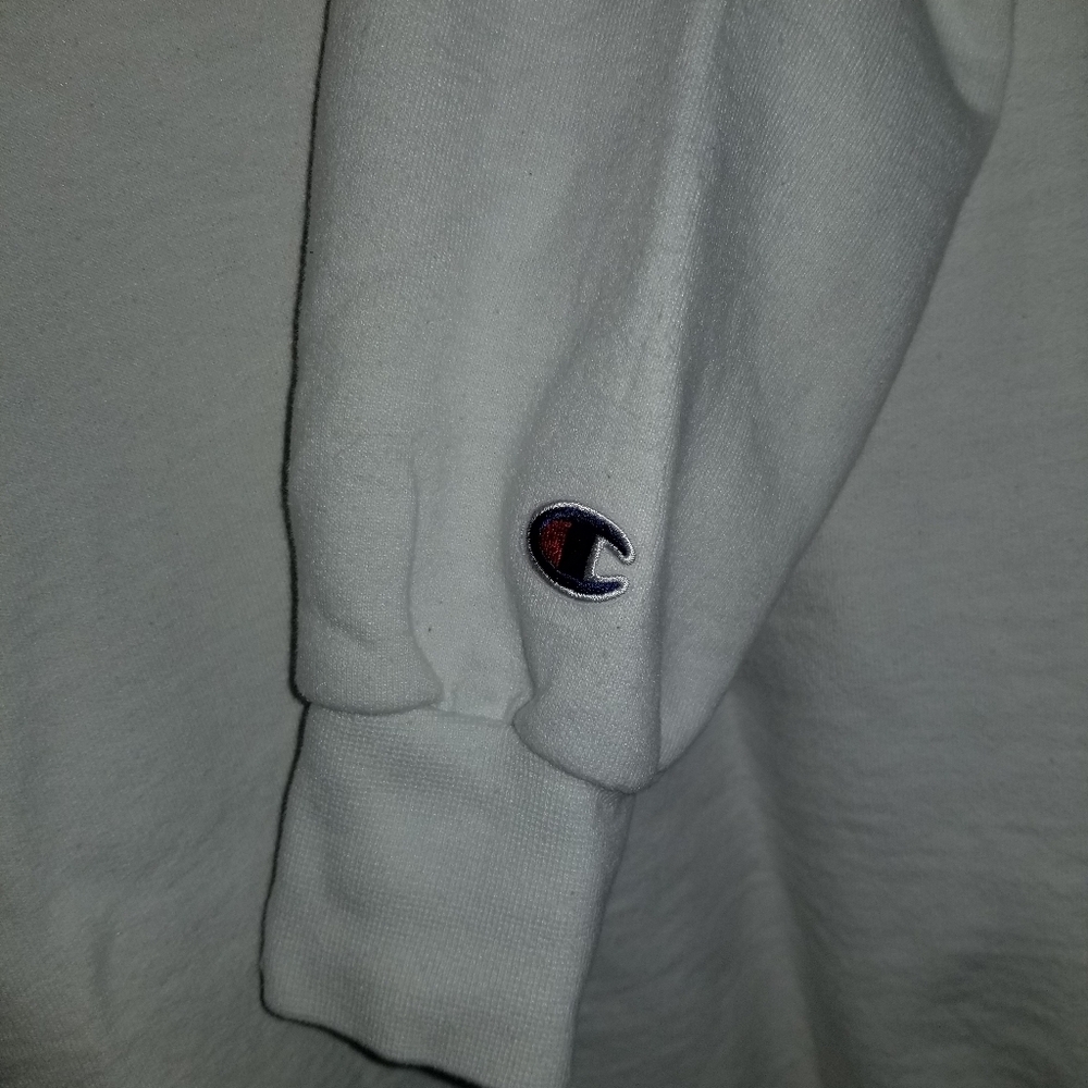 Champion ECO White And Red Crewneck Sweater Signa Delta Tau Cornell Size Medium - Picture 9 of 12